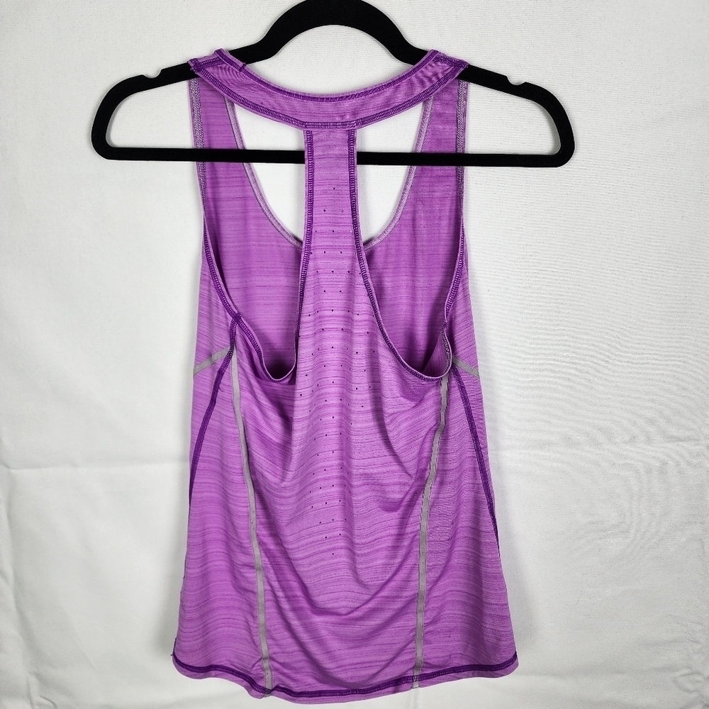Athleta Purple Space Dye Racerback Tank Top Perforated Back Style 963958 XXS - Picture 2 of 6